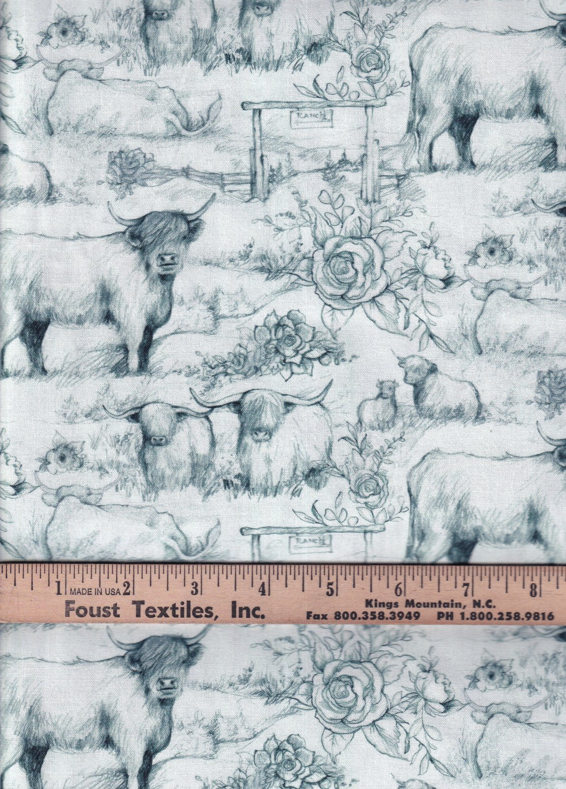 Springs Creative Highland Ranch Cows Dusty Toile