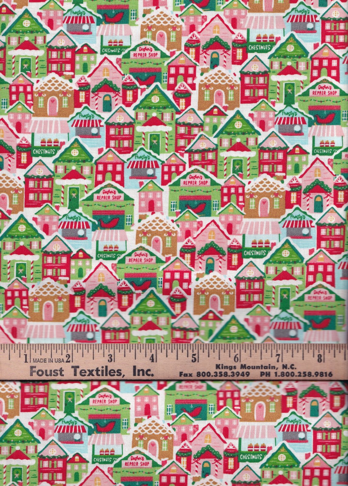3 Wishes Fabric Christmas Holiday Shops Price per Yard