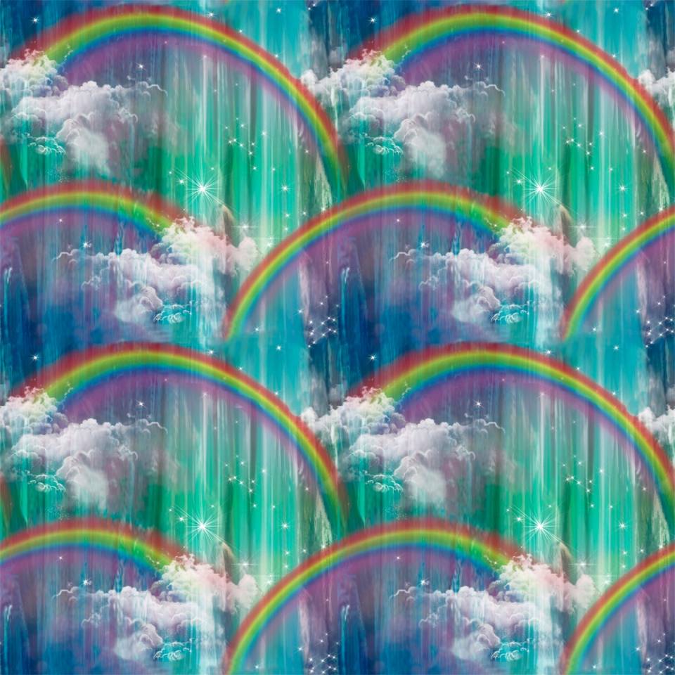 3 Wishes Princess Dreams Rainbow Waterfall 100% Cotton By the Yard Baby