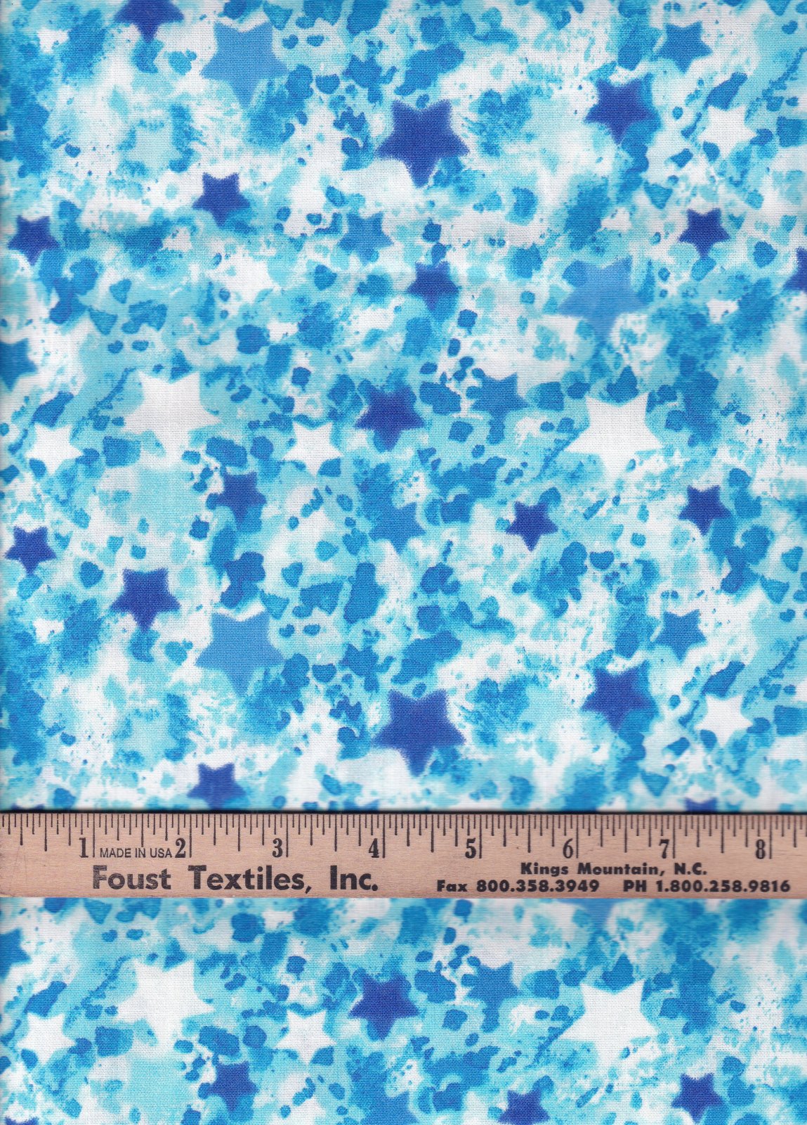 3 Wishes Fabric Patriotic Victory Stars on White Price per Yard
