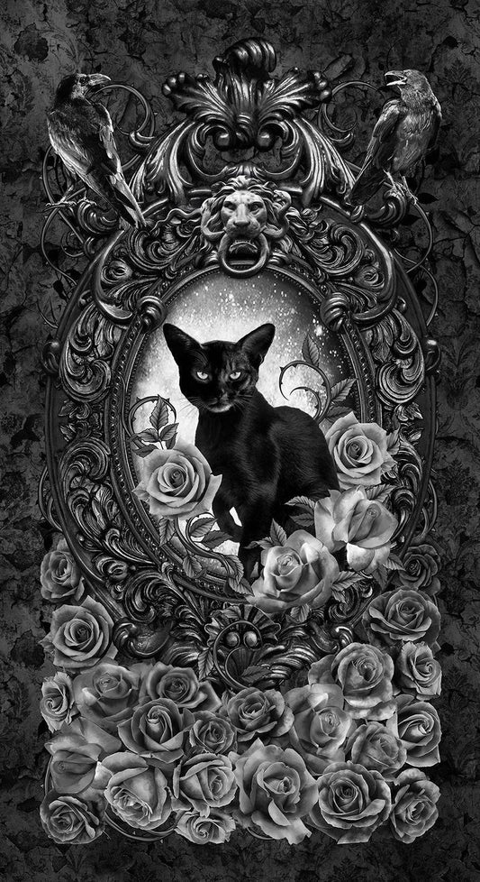 Timeless Treasures Halloween Wicked Black Cat 24" Panel 100% Cotton Fabric Price per Panel