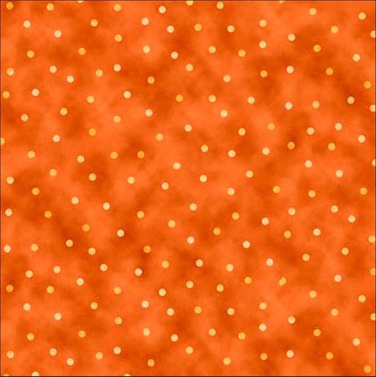 44 x 36 Light Orange dots On Orange Quilting Treasures 100% Cotton Halloween