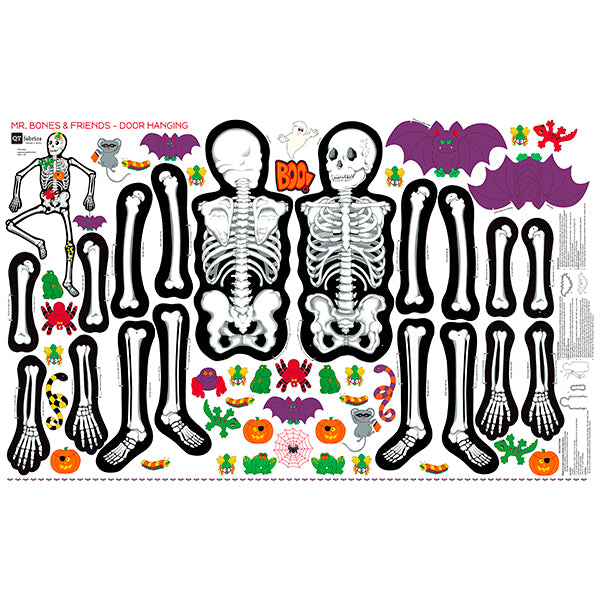 Halloween Mr Bones and Friends Skeleton Panel 60 inch wide