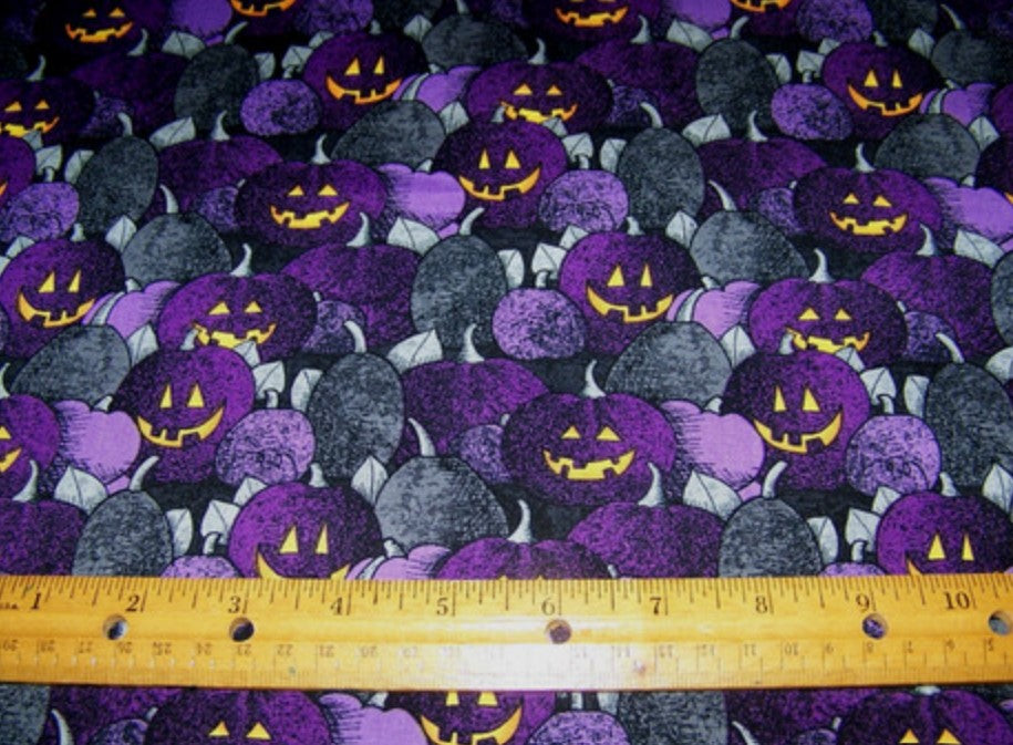 Halloween Purple Pumpkin Patch on Black