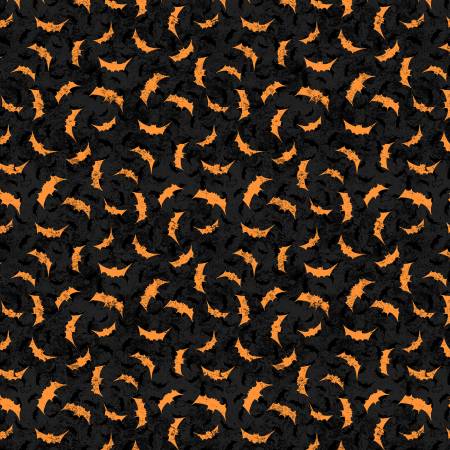 Halloween Orange Bats on Black