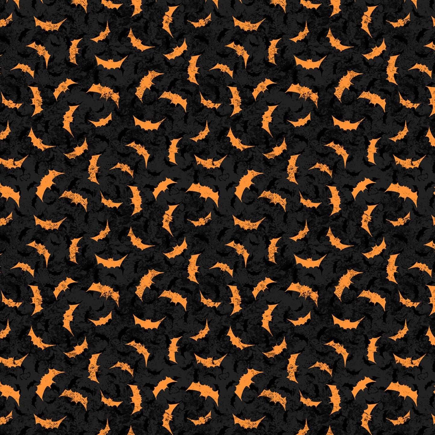 Halloween Orange Bats on Black