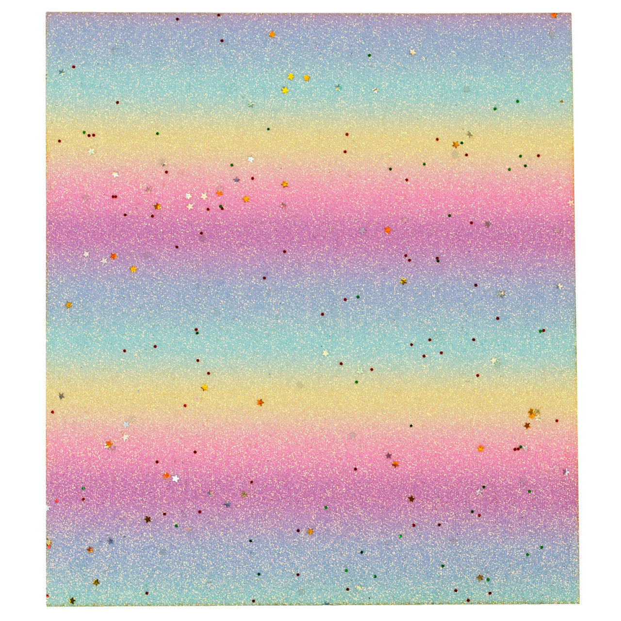Create It Iron on Glitter Fabric Sheet Rainbow Stars 8"x9" Pack of 6