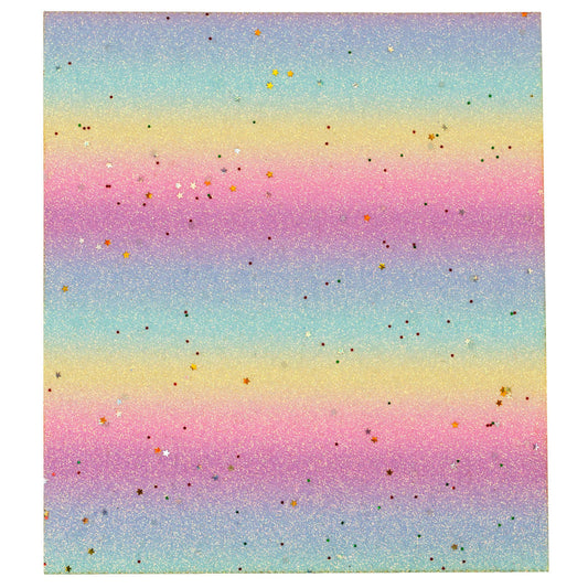 Create It Iron on Glitter Fabric Sheet Rainbow Stars 8"x9" Pack of 6