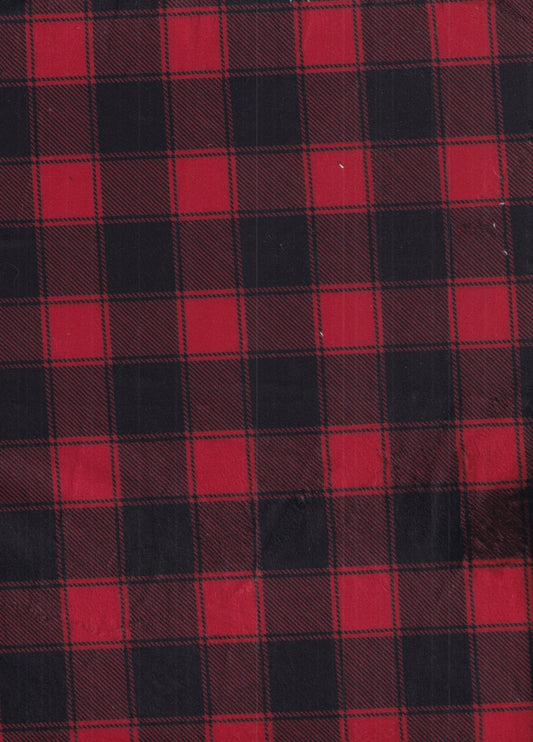 MINKY Timeless Treasures Christmas Softie Red Buffalo Check