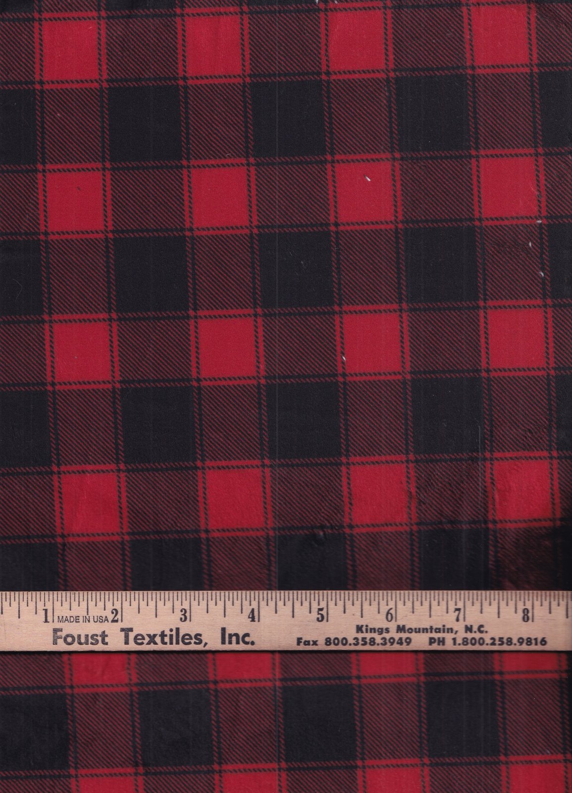 MINKY Timeless Treasures Christmas Softie Red Buffalo Check