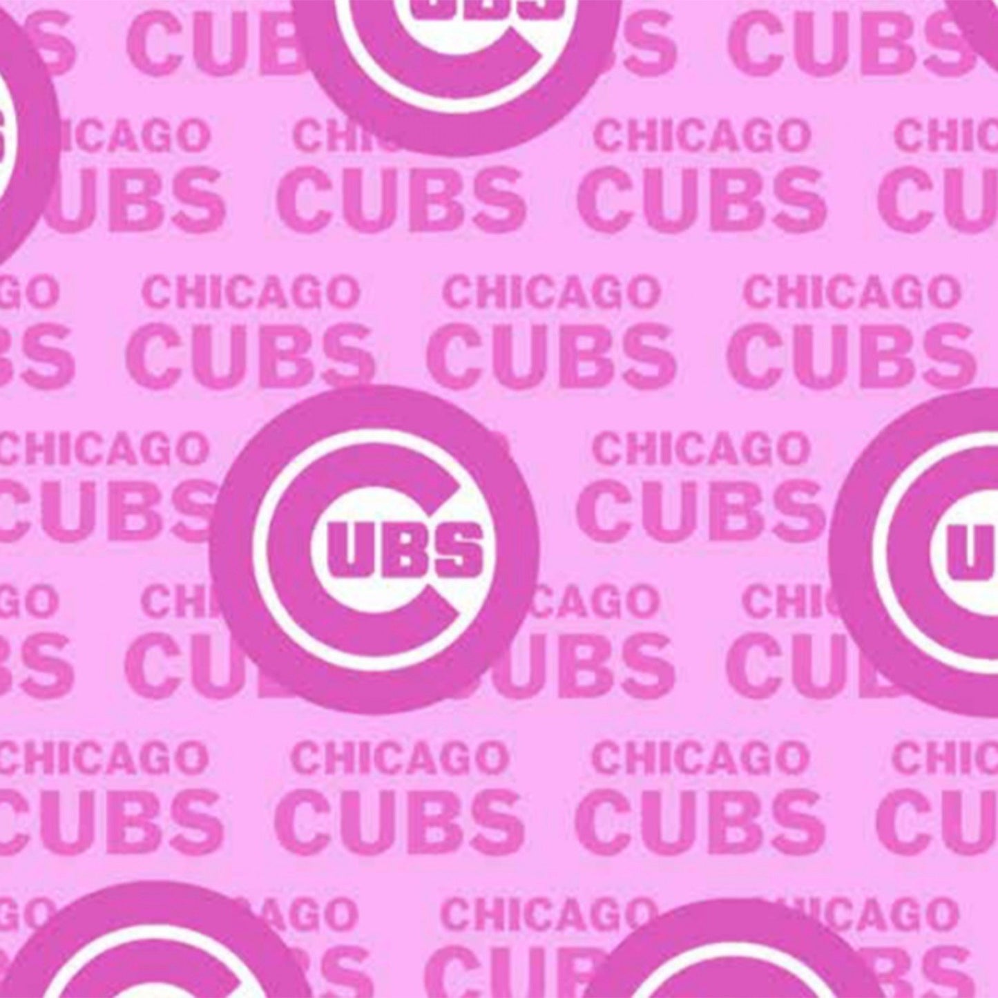 58 x 36 Chicago Cubs Pink Breast Cancer Fabric Traditions MLB 100% Cotton