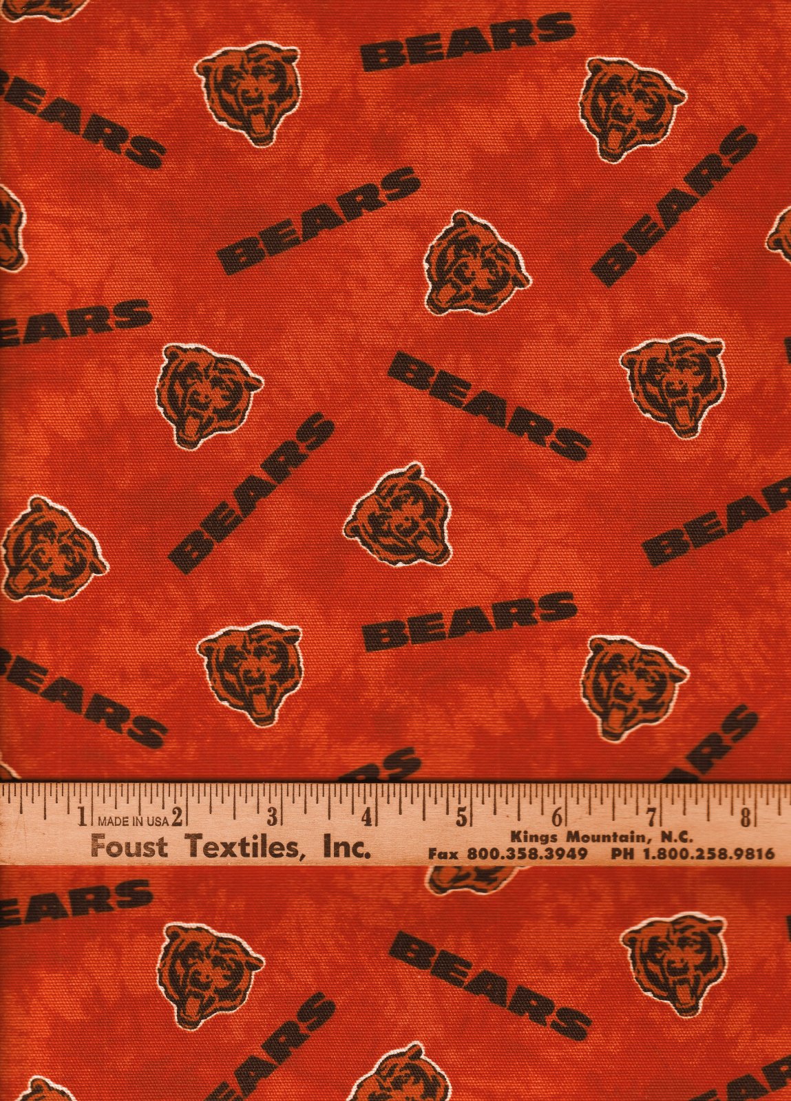 NFL Chicago Bears Canvas Duck Fabric 100% Cotton By the Yard Navy 48 Inch