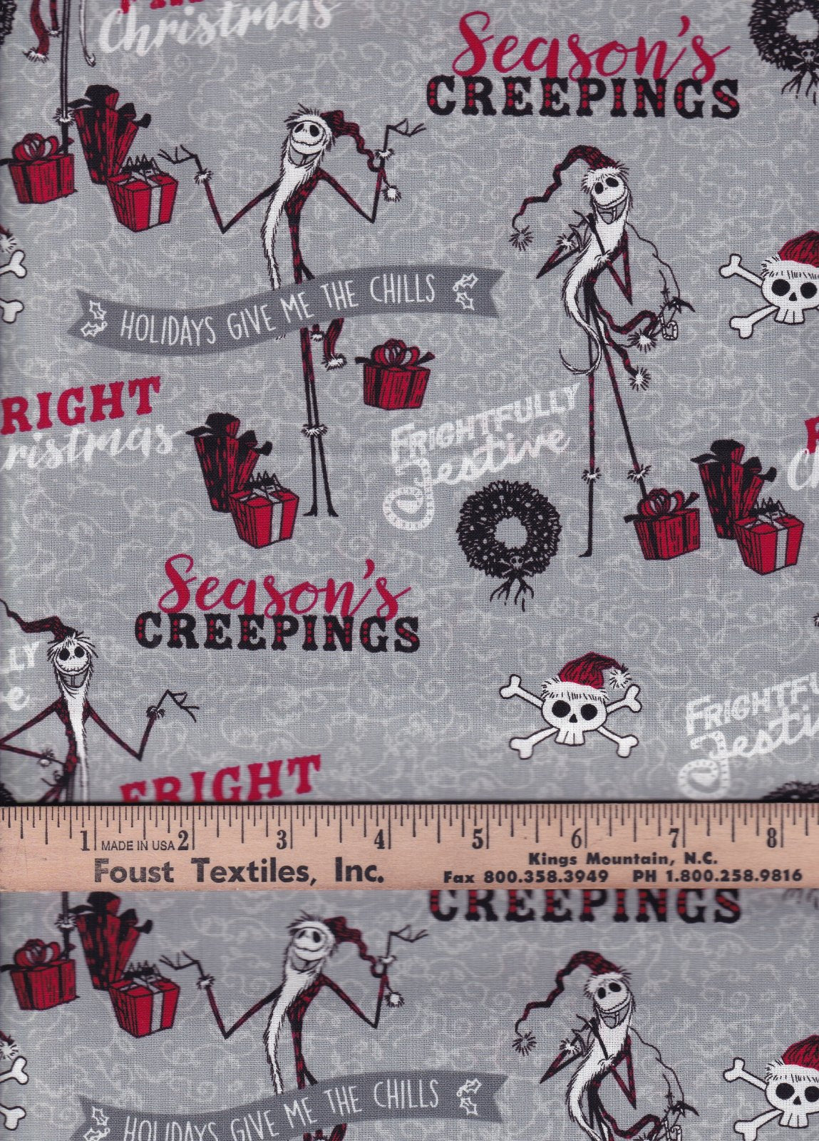 Christmas Nightmare Before Christmas Seasons Creeping 100% Cotton Price per Yard