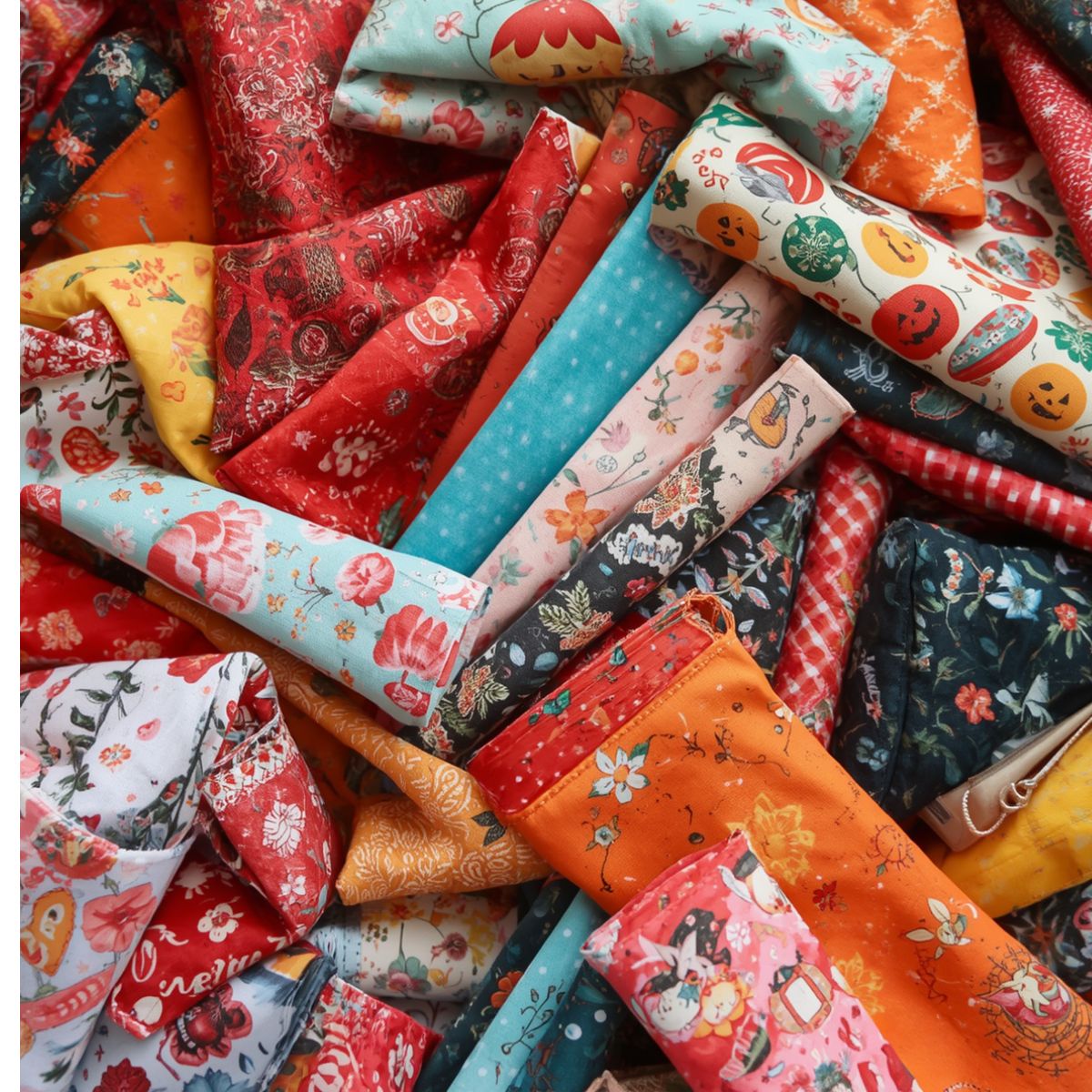 End of Bolt Mystery Fabric Bundle By the Pound Prints will Vary