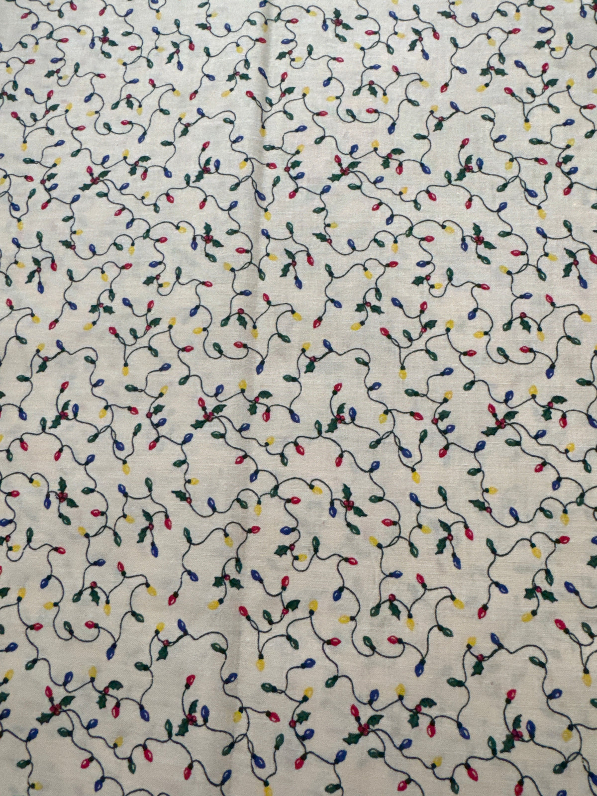 Christmas Vintage Lights on Cream 100% Lightweight Cotton Price per Yard