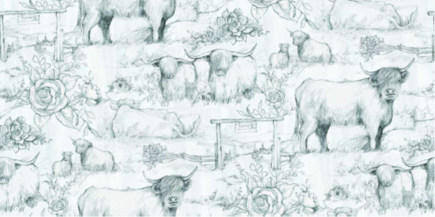 Springs Creative Highland Ranch Cows Dusty Toile