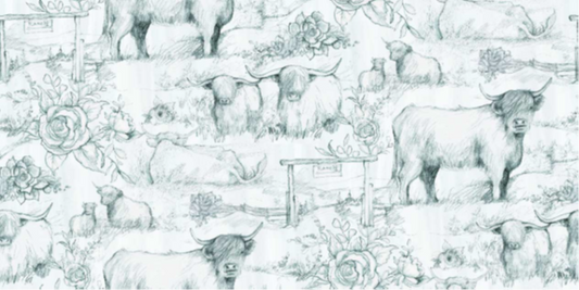 Springs Creative Highland Ranch Cows Dusty Toile