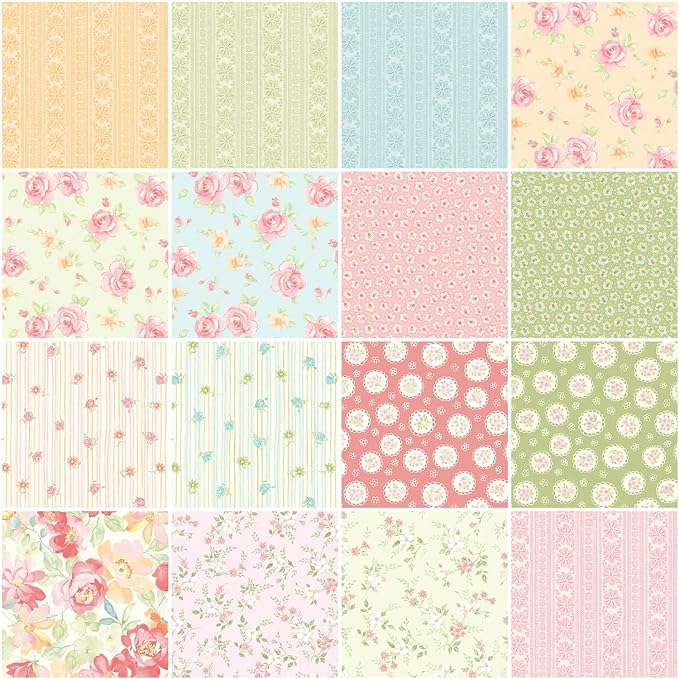 42 10 Inch Squares Sweet Baby Rose Layer Cake Benartex Floral Baby