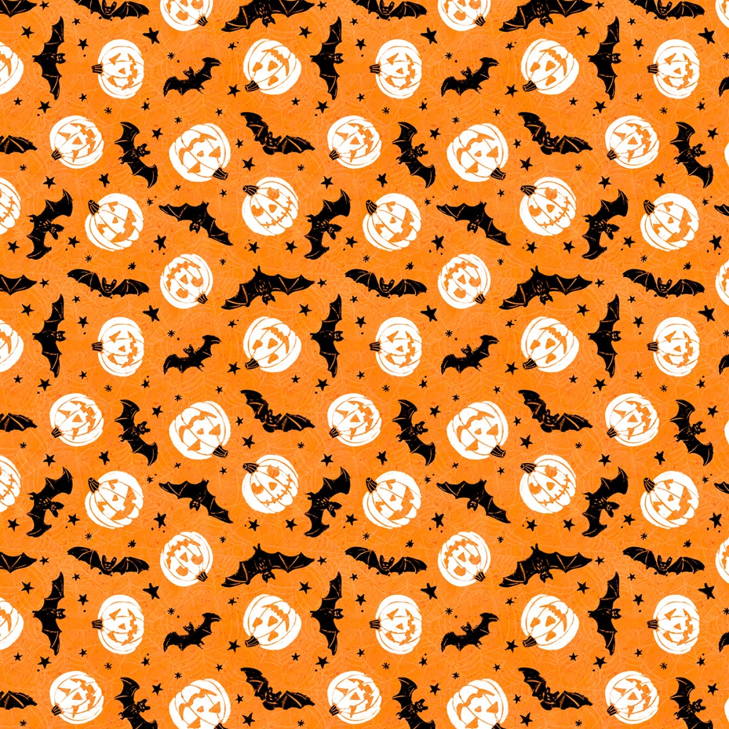 Halloween Bats and Pumpkins on Orange