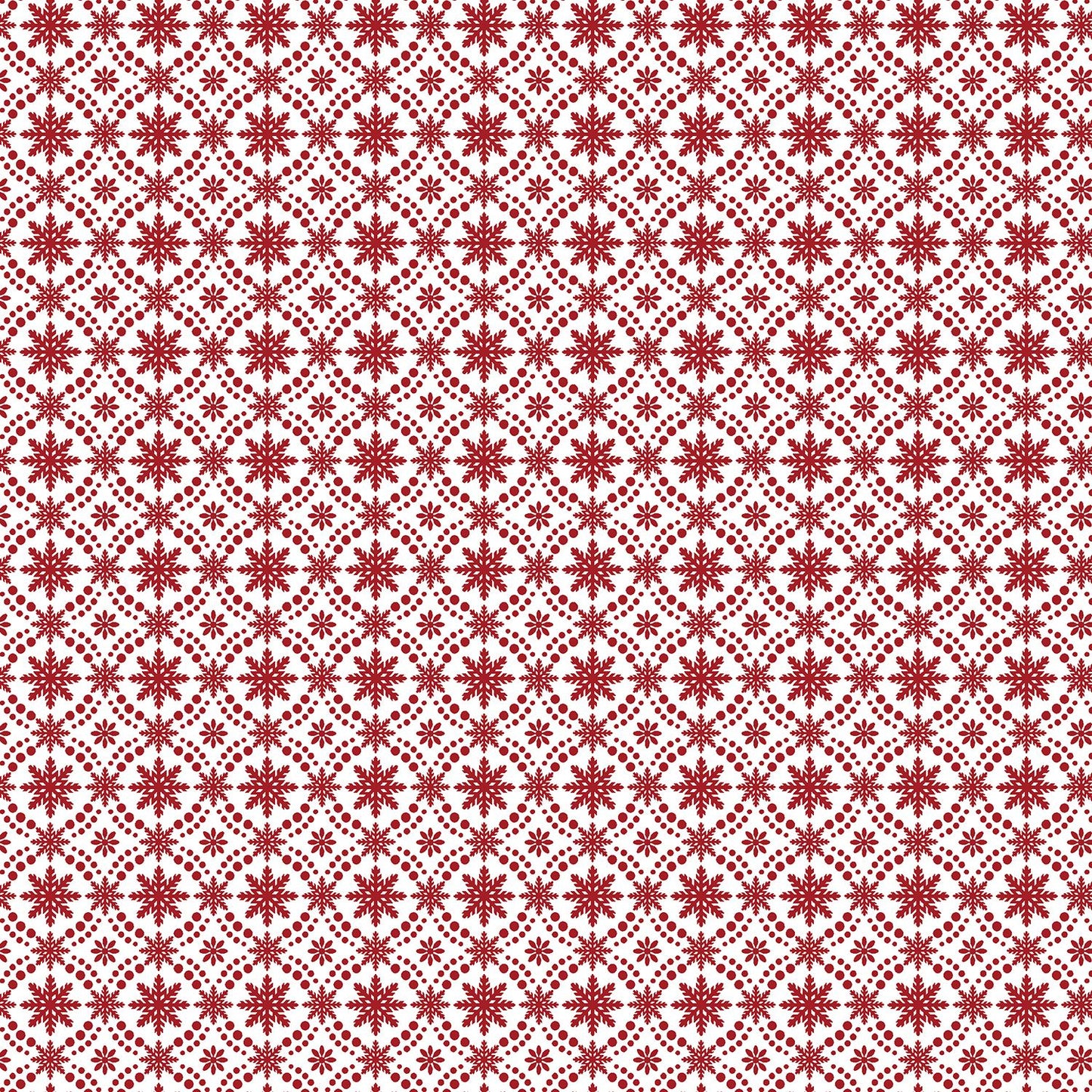 44 x 36 Snowflake Medallion Red Benartex 100% Cotton Fabric Christmas