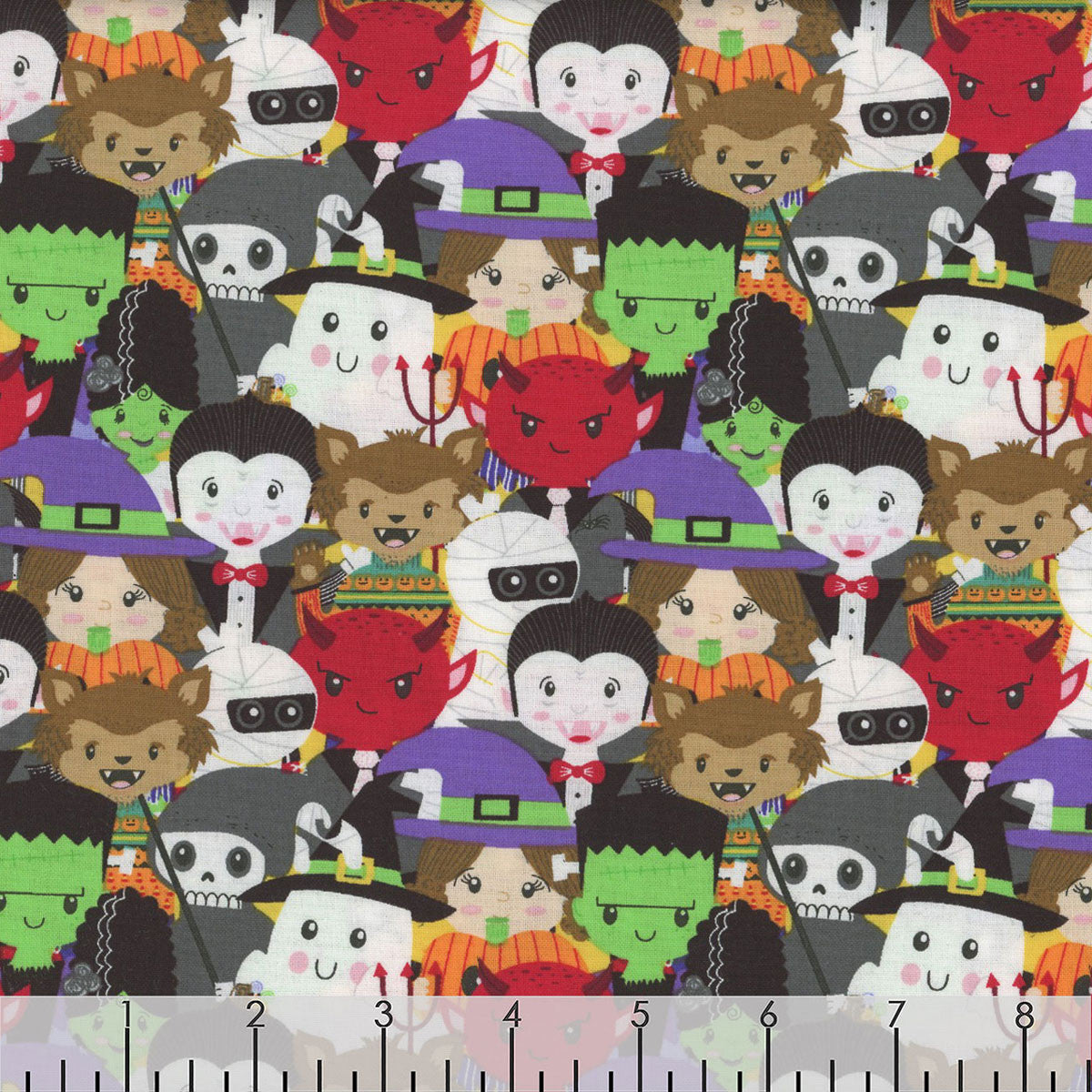 44 x 36 Little Monsters Trick or Treaters Blank Quilting 100% Cotton Halloween