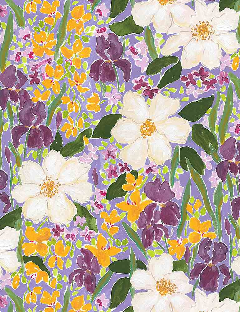 Dear Stella Mardi Gras Floral 100% Cotton Sold by the Yard