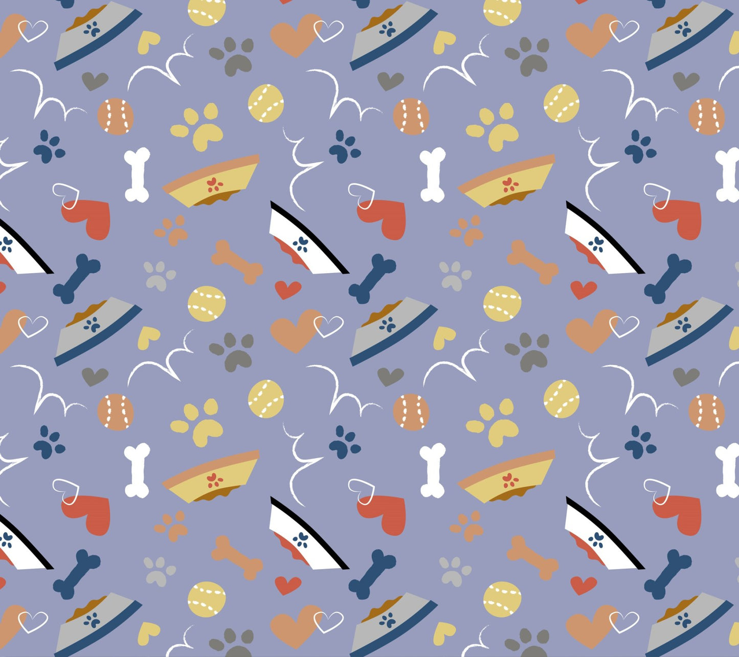 David Textiles Good Puppy Play Lavender Dogs 100% Cotton Price per Yard Novelty