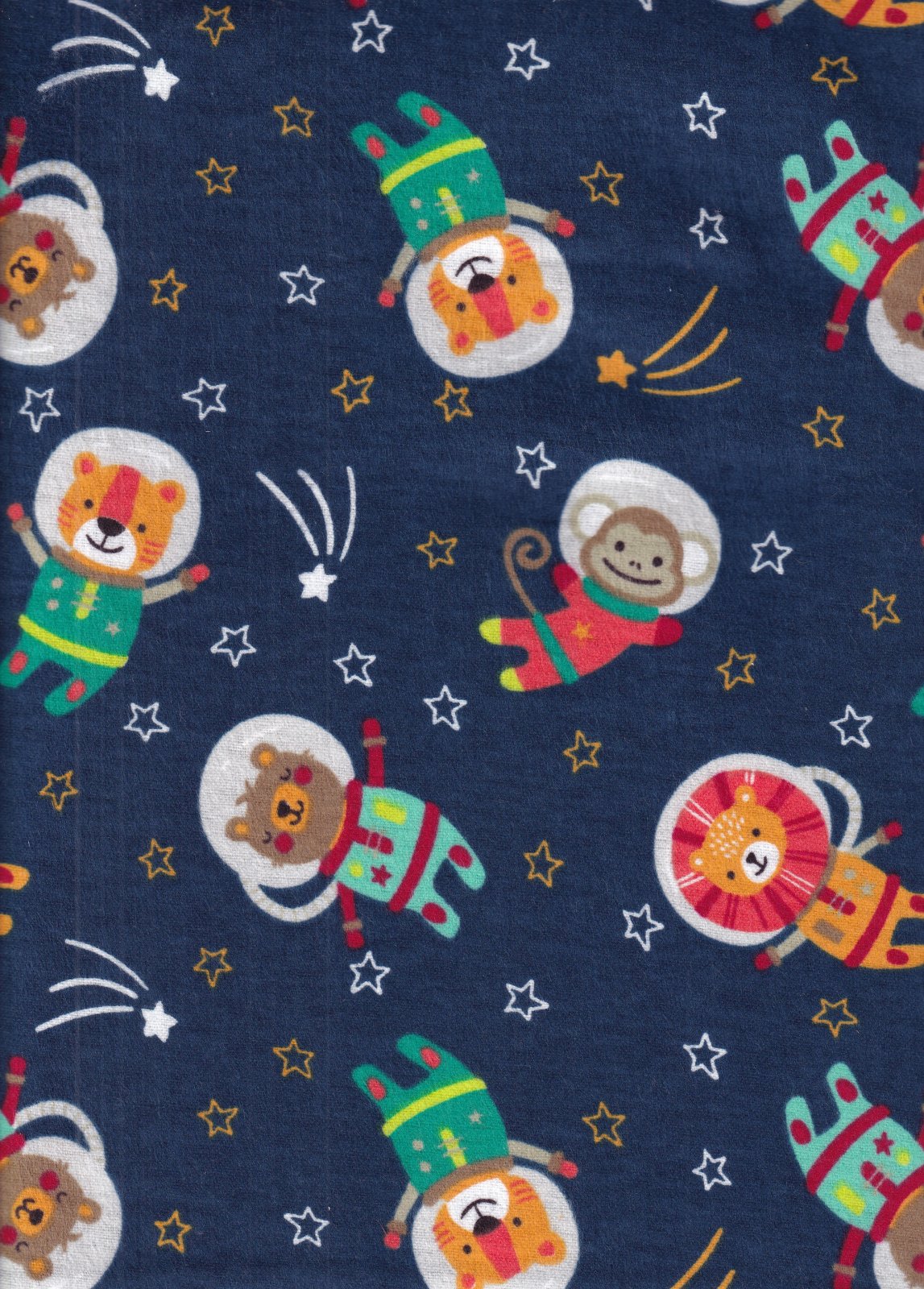 David Textiles Fantastic Flannel Space Kids Toss Blue Baby Price per Yard