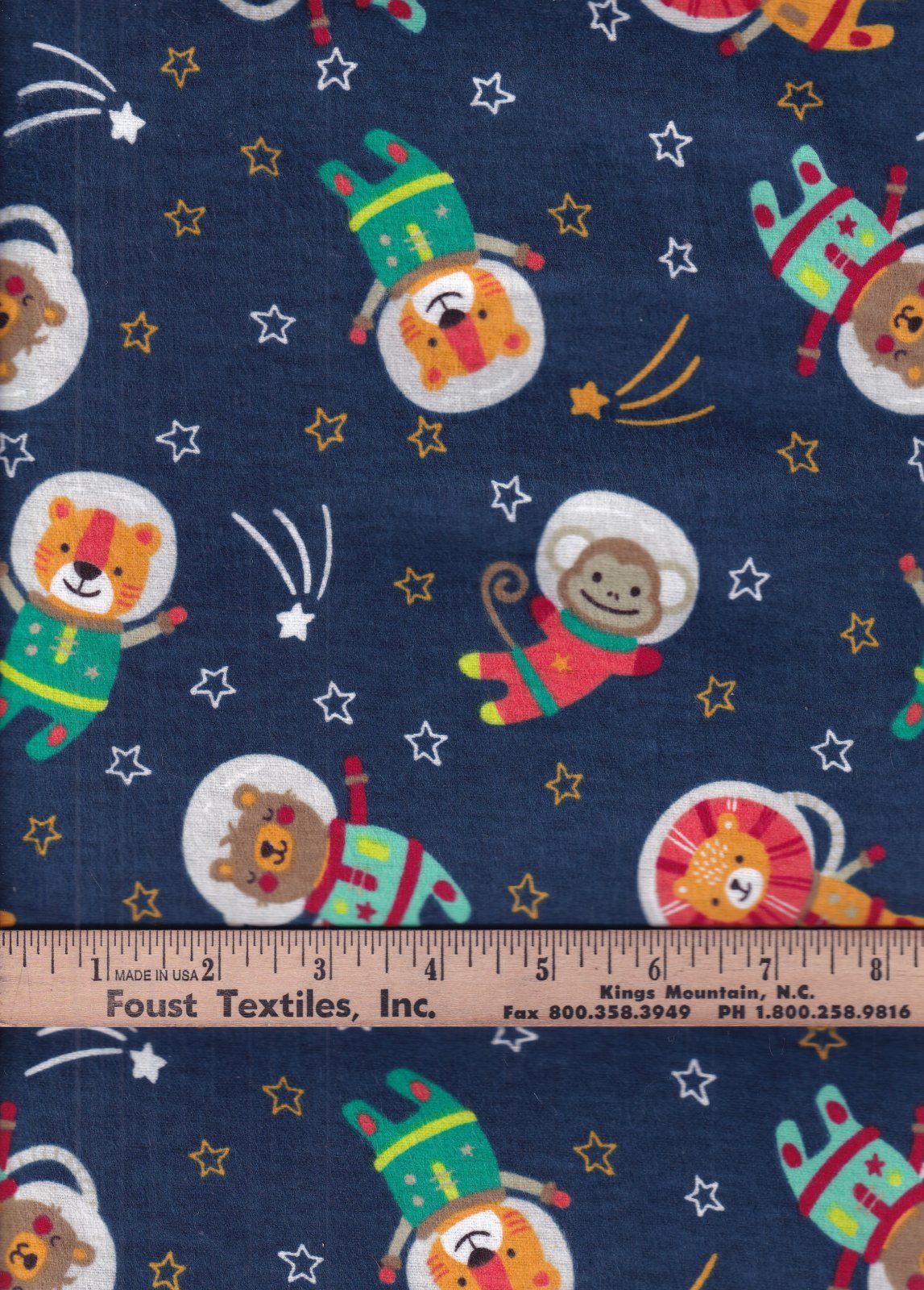 David Textiles Fantastic Flannel Space Kids Toss Blue Baby Price per Yard