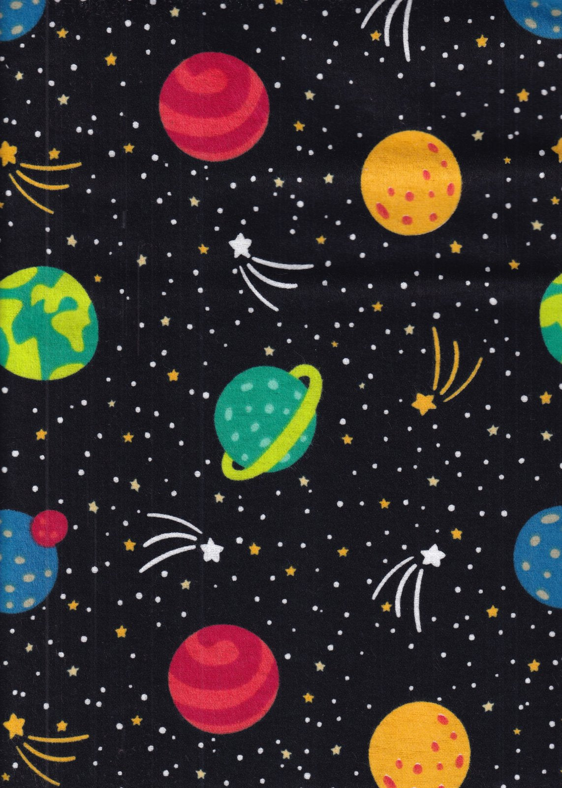 David Textiles Fantastic Flannel Space Kids Toss Blue Baby Price per Yard
