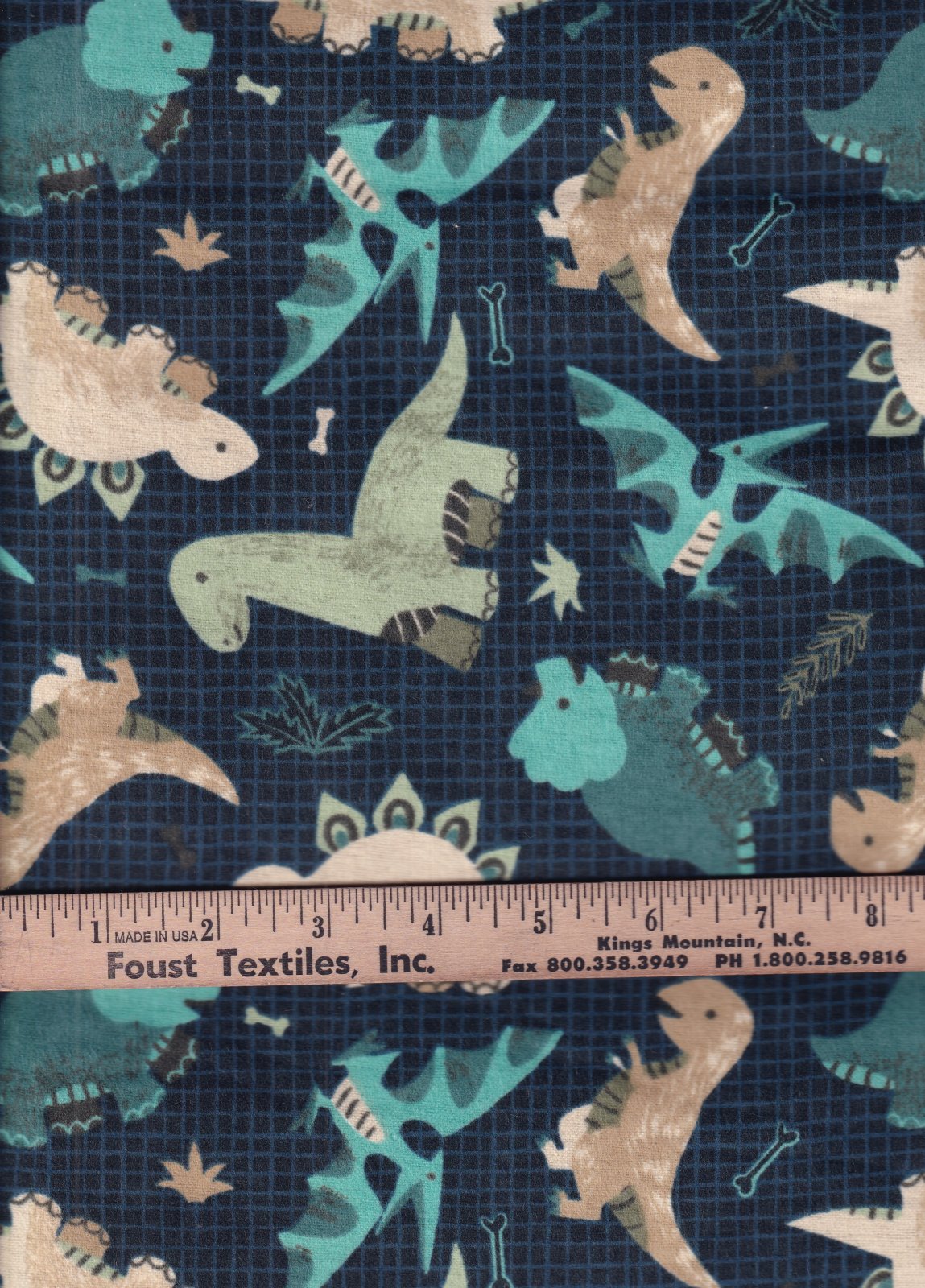 David Textiles Fantastic Flannel Going Dino Toss Baby Price per Yard