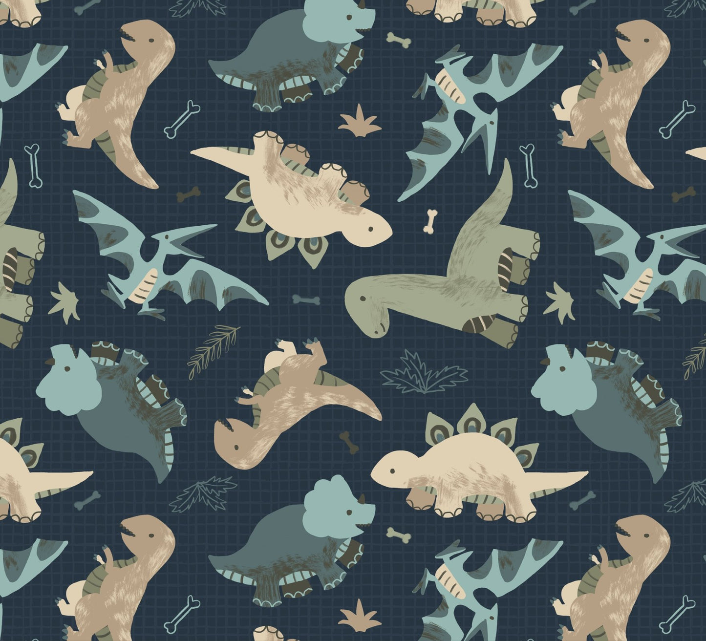 David Textiles Fantastic Flannel Going Dino Toss Baby Price per Yard