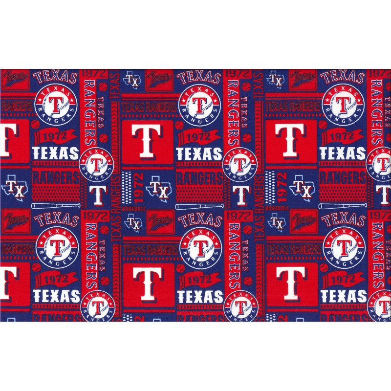 44 x 36 Texas Rangers Fabric Traditions MLB Red Blue 100% Cotton