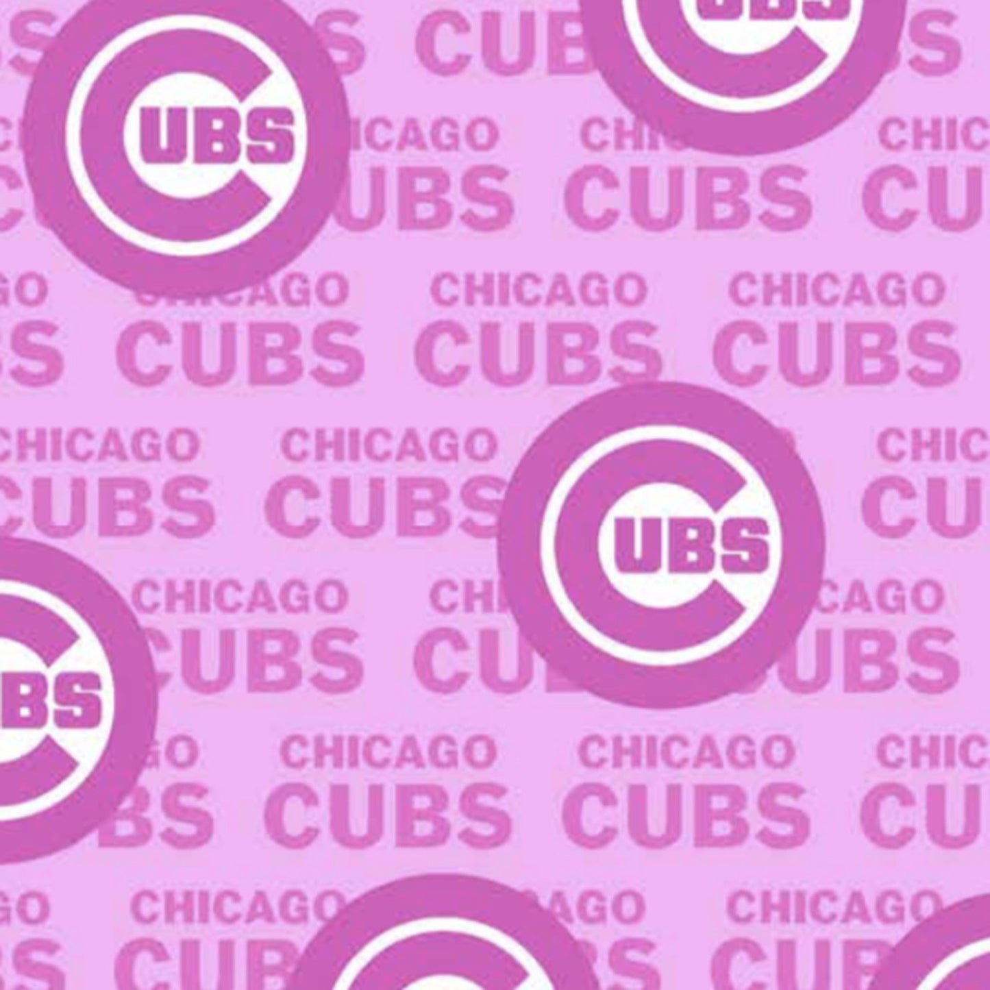 58 x 36 Chicago Cubs Pink Breast Cancer Fabric Traditions MLB 100% Cotton