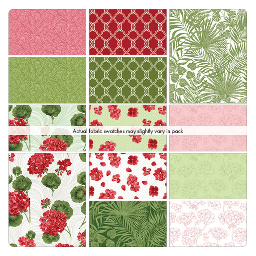 Benartex Betty's Geraniums 15 Piece Fat Quarter Bundle
