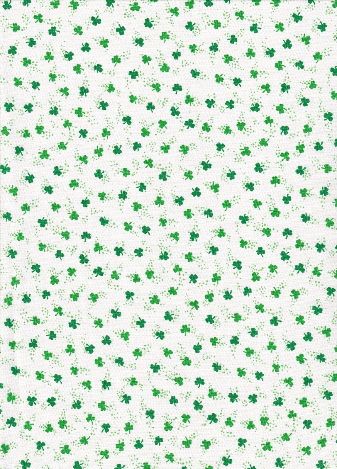 Fabric Traditions Ditsy Shamrock on White St Patrick