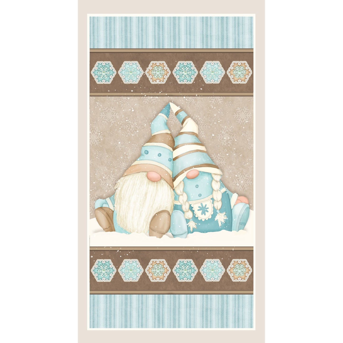 44 x 24 Flannel Gnome Panel I Love Sn’Gnomies Henry Glass Christmas 100% Cotton