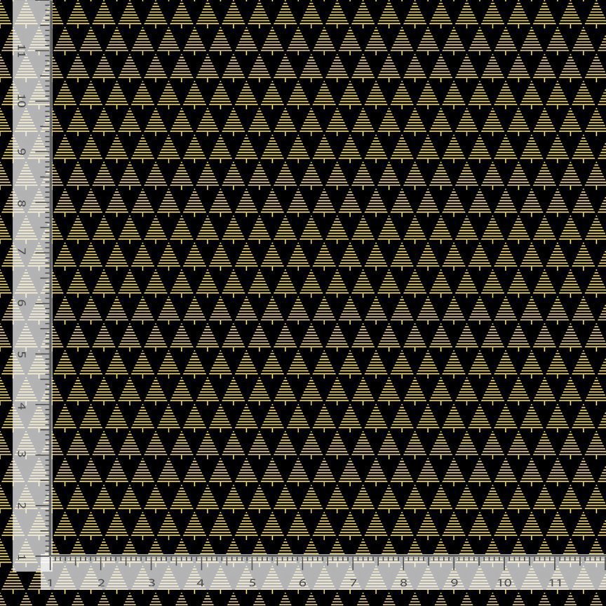 Timeless Treasures Lined Christmas Trees Black Blender 100% Cotton Price per Yard