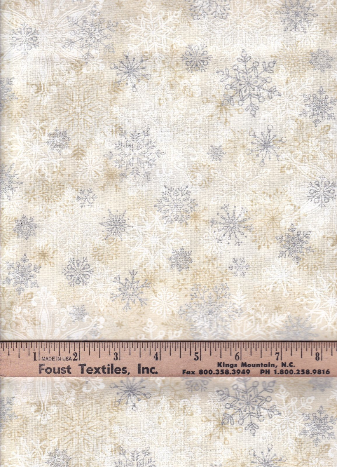 Hi Fashion Layered Snowflakes Christmas 100% Cotton Fabric by the Yard