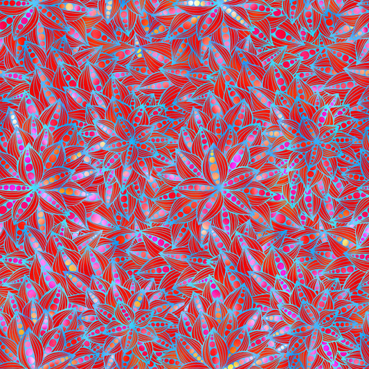 In the Beginnings Dazzle Red Blue 100% Cotton By the Yard Christmas Patriotic