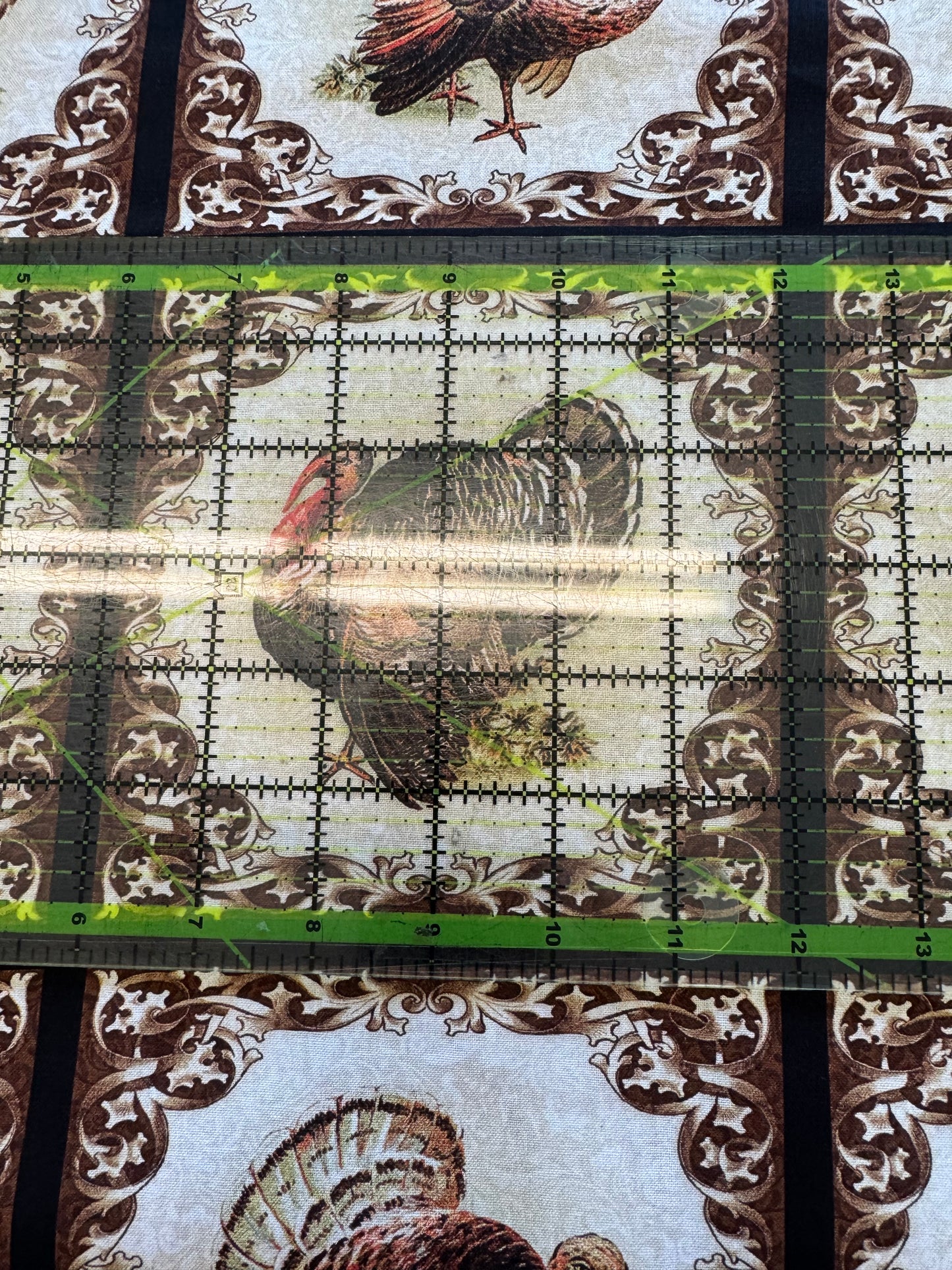 Benartex Turkey Time Turkeys in Blocks Black Fall Thanksgiving 100% Cotton Fabric