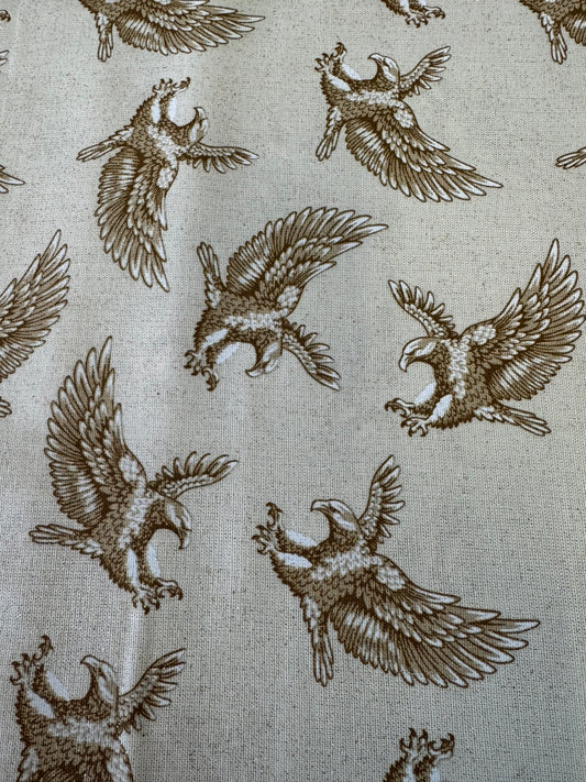 Fabric Traditions Patiotic Gold Eagles Glitter Parchment Patriotic 100% Cotton Price per Yard