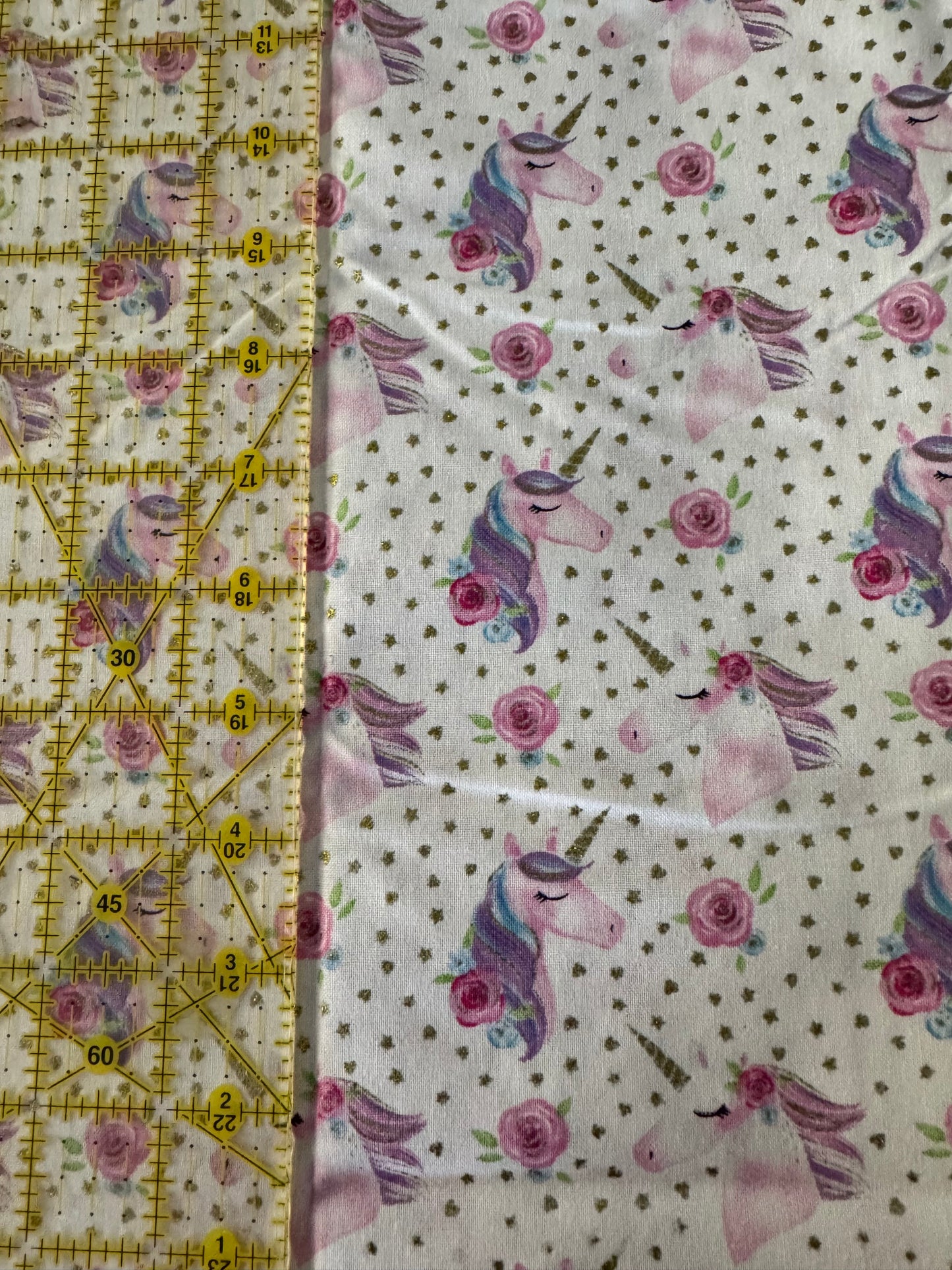 3 Wishes 1 Yard Precut Unicorn Sparkle 100% Cotton Baby