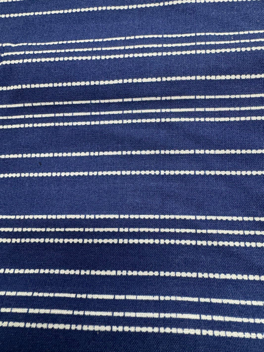 3 Wishes 1 Yard Precut Blue with Wavy Lines 100% Cotton Blender