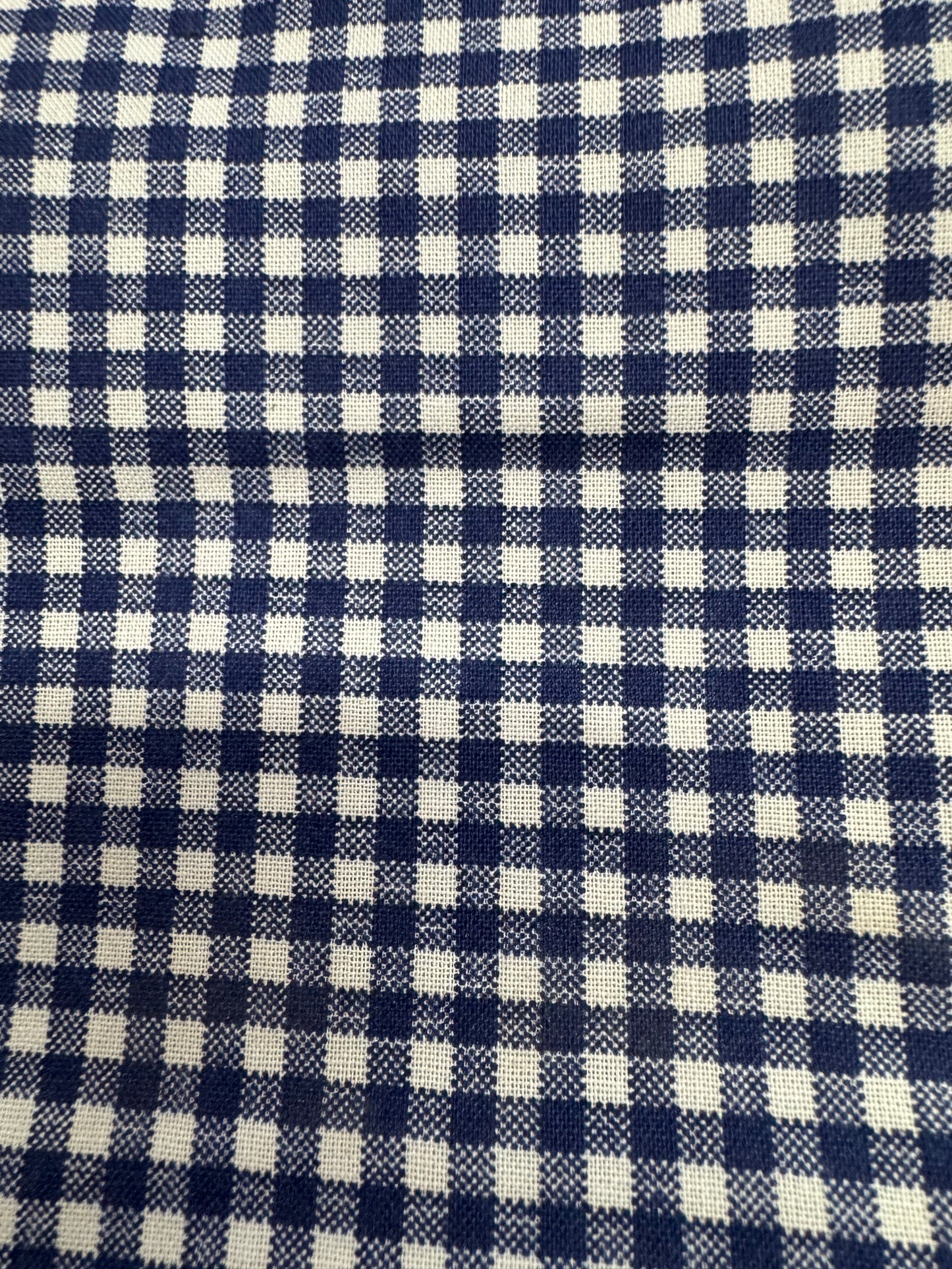 3 Wishes 1 Yard Precut Blue White Small Checkered Blender 100% Cotton