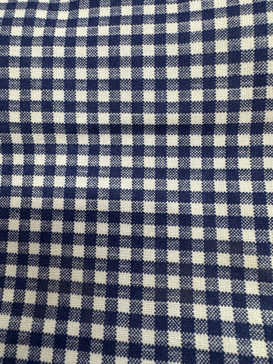 3 Wishes 1 Yard Precut Blue White Small Checkered Blender 100% Cotton