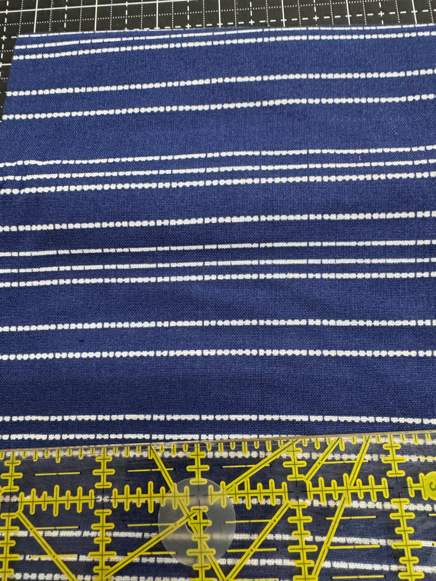 3 Wishes 1 Yard Precut Blue with Wavy Lines 100% Cotton Blender