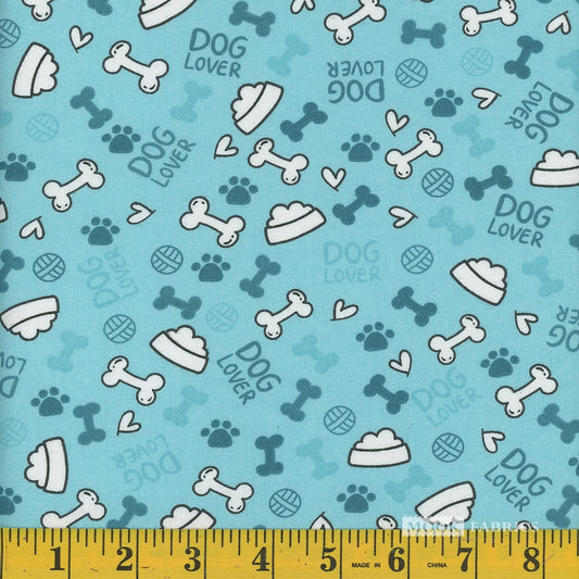 Price per Yard Spotty Collection Dog Dishes and Bones 100% Cotton Fabric