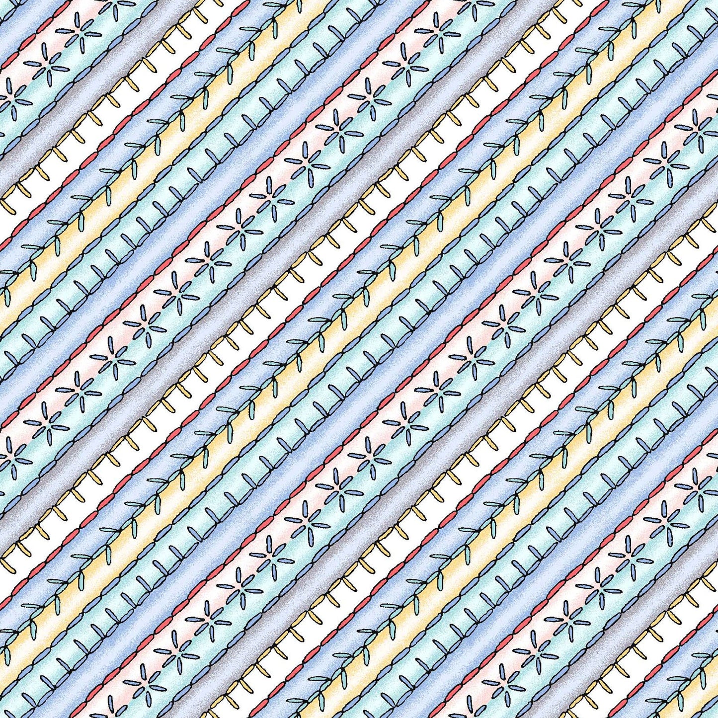 44 x 36 Diagonal Stripe Blue Maywood Studio 100% Cotton All Over Print