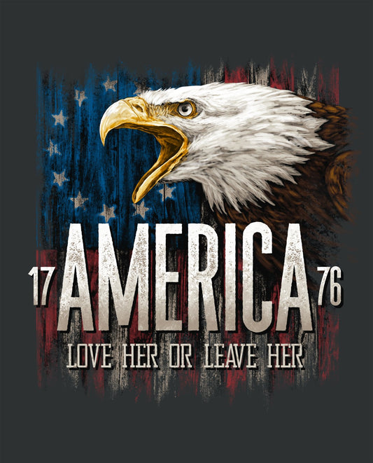 David Textiles Patriotic Love Her or Leave Her 35 Inch Panel 100% Cotton